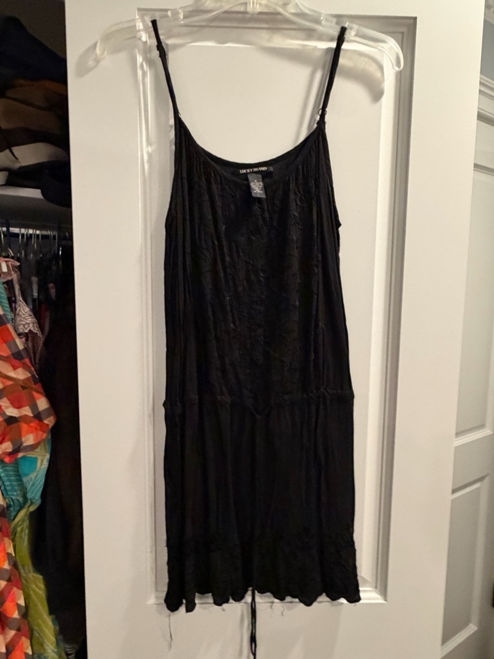 Lucky Brand Black Embroidered Mini Dress
